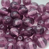 6mm Round (150) - Amethyst Transparent - Vintage Czech Glass Beads