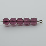 6mm Round (150) - Amethyst Transparent - Vintage Czech Glass Beads