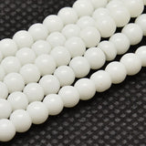 8mm (50) - White Opaque - Round Glass Bead