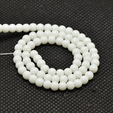 8mm (50) - White Opaque - Round Glass Bead