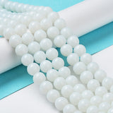8mm (50) - White Opaque - Round Glass Bead