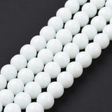 10mm (50) - White Opaque - Round Glass Bead