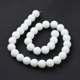 10mm (50) - White Opaque - Round Glass Bead