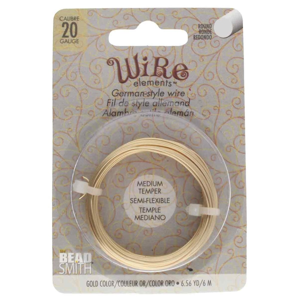 20 gauge German Style Wire - Gold - Medium Temper