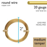 20 gauge German Style Wire - Gold - Medium Temper