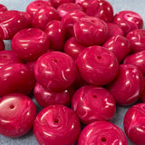 10x16mm Rondelle (10) - Pink - Vintage Opaque Marbled Effect Beads