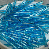 30mm Twisted Bugle Aqua Silverlined- 15g Tube (Czech)