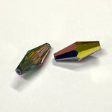 Two geometrically shaped beads on a white background