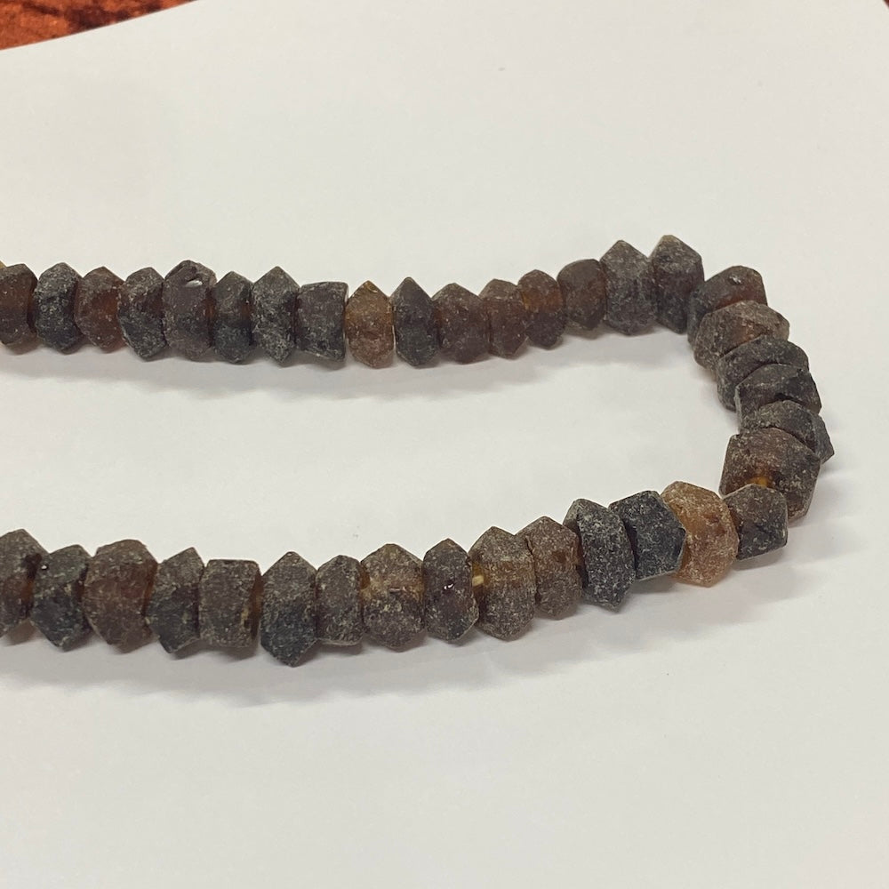 Rondelle - Cola Frosted Transparent - Java Recycled Glass Beads - (1 strand)