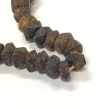 Rondelle - Cola Frosted Transparent - Java Recycled Glass Beads - (1 strand)