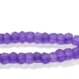 Rondelle - Dark Purple Frosted Transparent - Java Recycled Glass Beads - (1 strand)