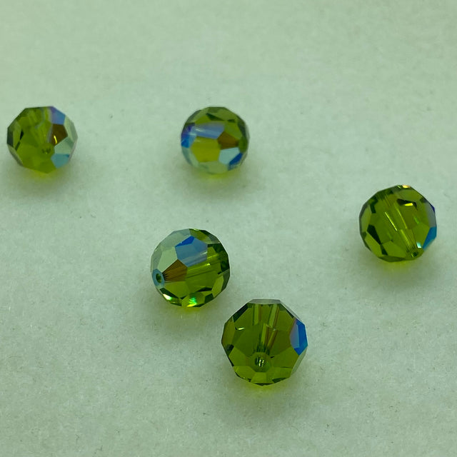 Art. 5000 Olivine AB 11mm Round (1) - Bead Shack