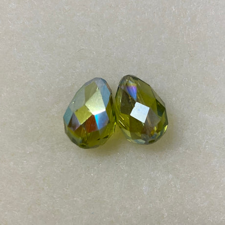Art. 5500 Light Olivine AB 13.5x9mm Drop (1) - Bead Shack