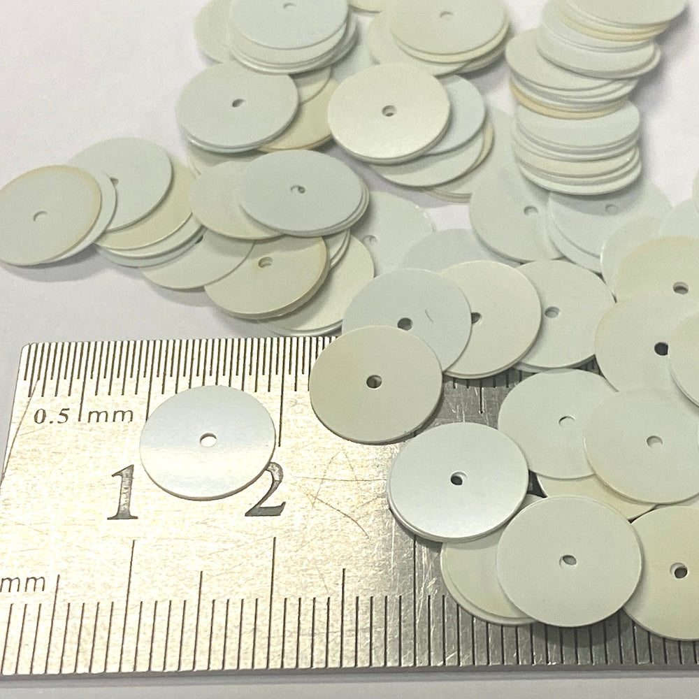 10mm Flat Sequins - 10 grams - White