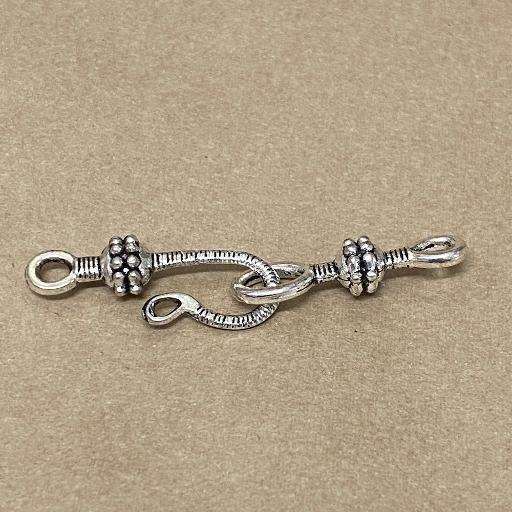 Hook & Eye Clasp - Dark Silver