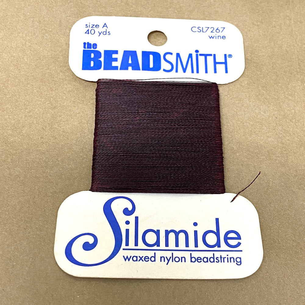Wine Silamide (36.5m) - Waxed Nylon Bead String