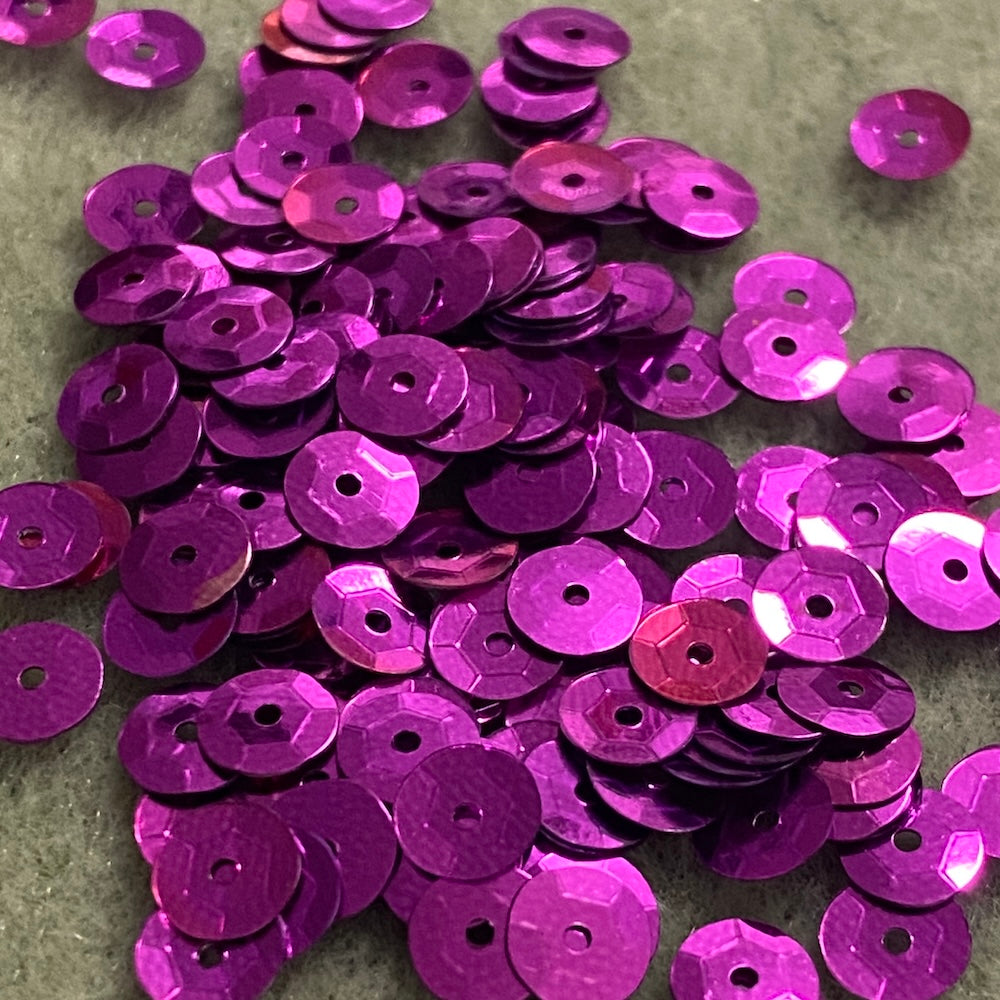 6mm Cupped Sequins - 5 grams - Fuchsia