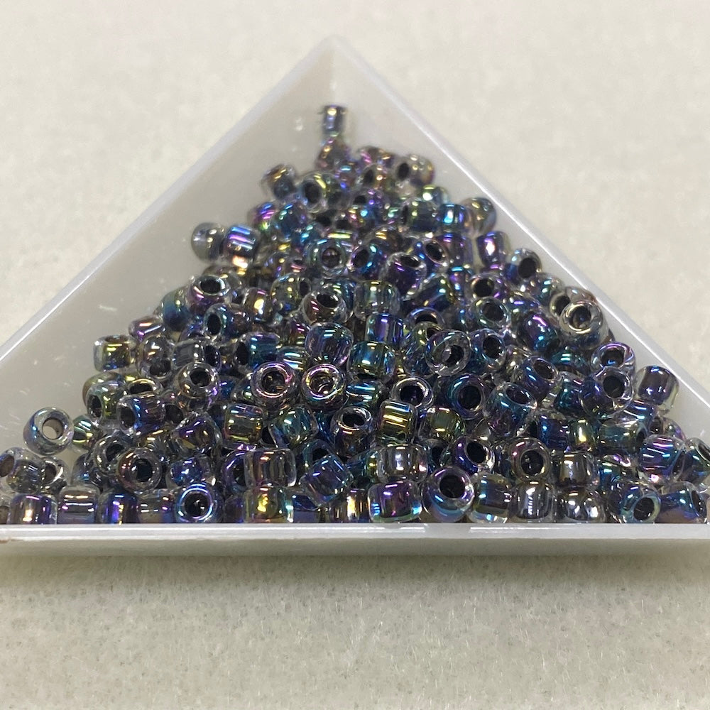 6/0 (#324) Black Rainbow Lined Transparent - 20g Tube - Bead Shack