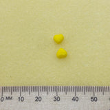 6mm Heart (100) - Yellow Opaque - Vintage Czech Glass Beads