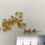 7x5mm Bead Cup (50) - Gold - Filigree - Bead Shack
