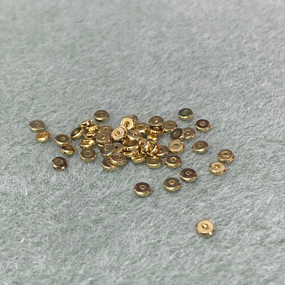 4mm Straight Edge Washer (50) - Gold
