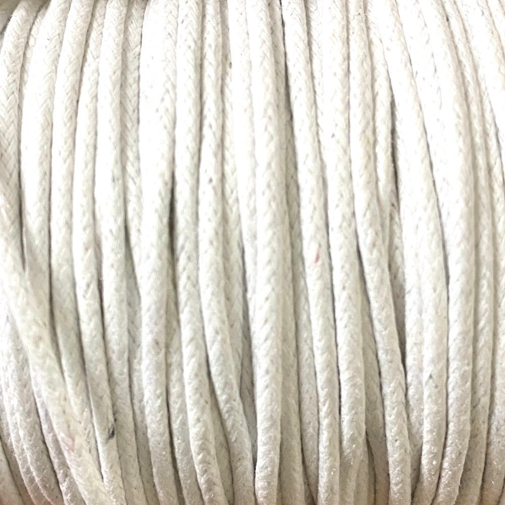 Close-up of white braided cord 