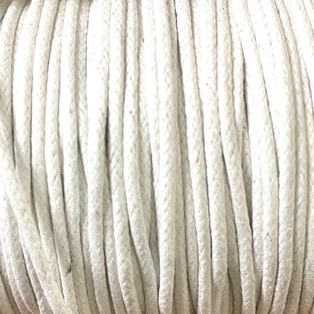 Close-up of white braided cord 