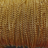 Close-up of a roll of gold linked chain