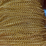 Close-up of a roll of gold linked chain