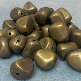 15mm Pinched Nugget (10) - Matte Bronze - Vintage Lucite Beads - Bead Shack