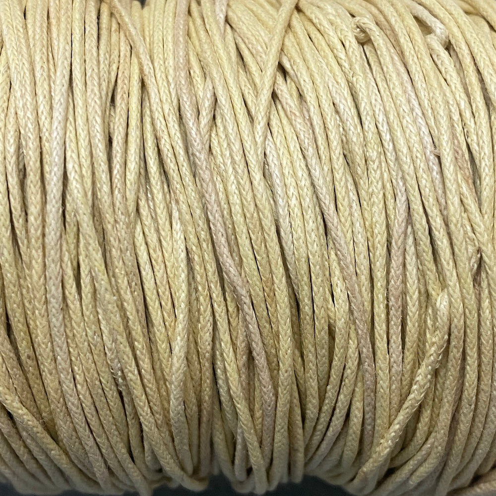 Close-up of beige braided cord