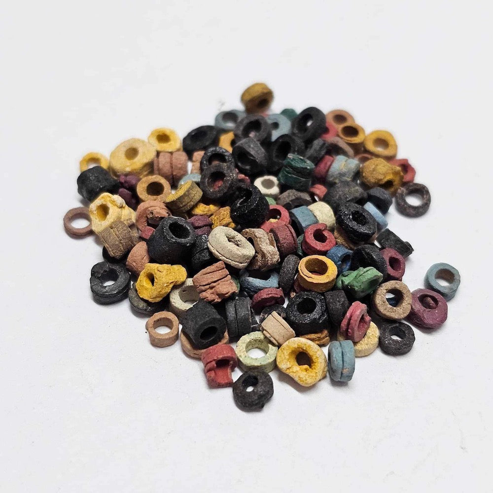 Desert Night (1 Strand) - Vintage Faience Clay Egyptian Mummy Beads
