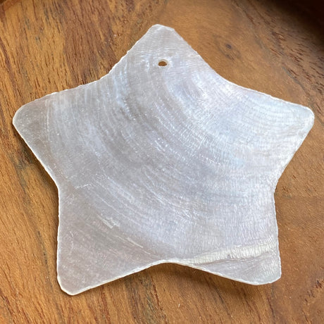 star shape capiz shell for the purpose of hanging decoration, christmas and  craft and decor with one holesdrilled