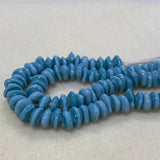 Triangle Rondelle - 2-Tone Milky Blue Opaque - Java Glass Lampwork Beads - (1 strand)