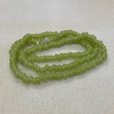 Donuts - Peridot Green Transparent - Java Glass Lampwork Beads - (1 strand)