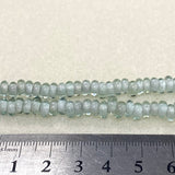 3x6mm Donuts - Transparent Light Sea Green - Java Glass Lampwork Beads - (1 strand)