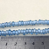 3x6mm Donuts - Transparent Ice Blue - Java Glass Lampwork Beads - (1 strand)