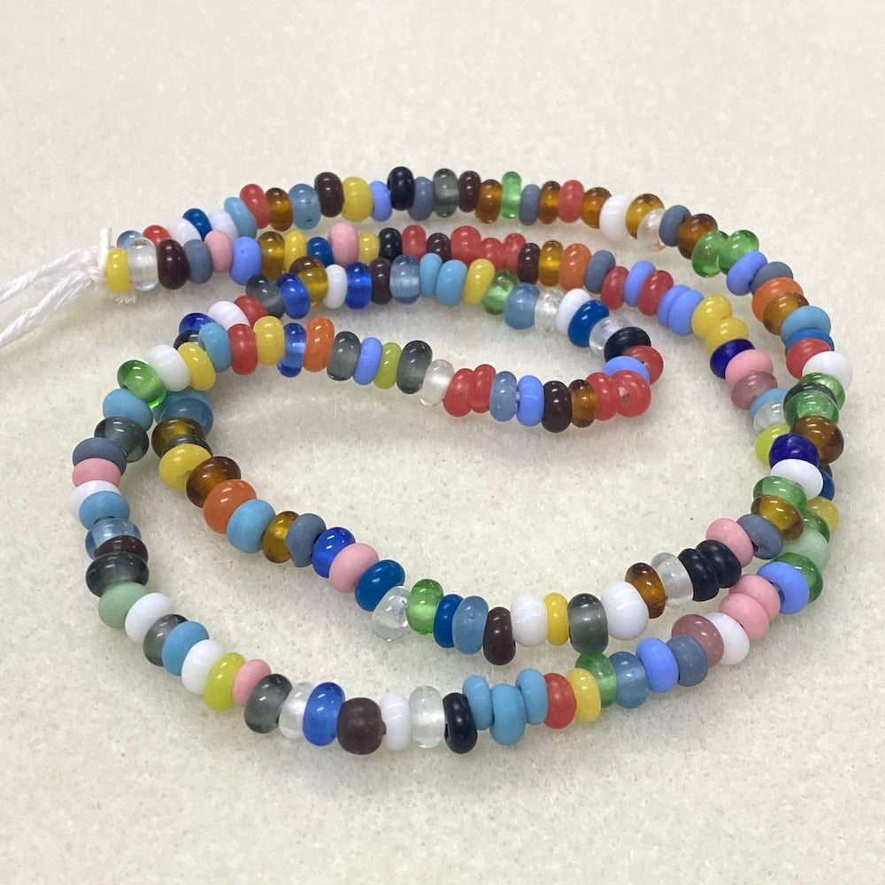 3x6mm Donuts - Mixed - Java Glass Lampwork Beads - (1 strand)