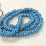 3x6mm Donuts - Opaque Duck Egg Blue - Java Glass Lampwork Beads - (1 strand)