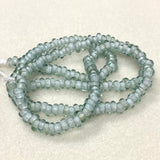 3x6mm Donuts - Transparent Light Sea Green - Java Glass Lampwork Beads - (1 strand)
