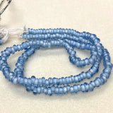 3x6mm Donuts - Transparent Ice Blue - Java Glass Lampwork Beads - (1 strand)