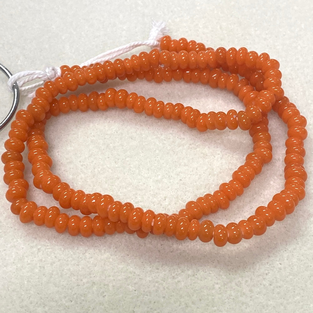 3x6mm Donuts - Apricot Orange - Java Glass Lampwork Beads - (1 strand)