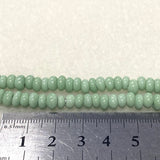 3x6mm Donuts - Opaque Mint - Java Glass Lampwork Beads - (1 strand)