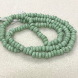 3x6mm Donuts - Opaque Mint - Java Glass Lampwork Beads - (1 strand)