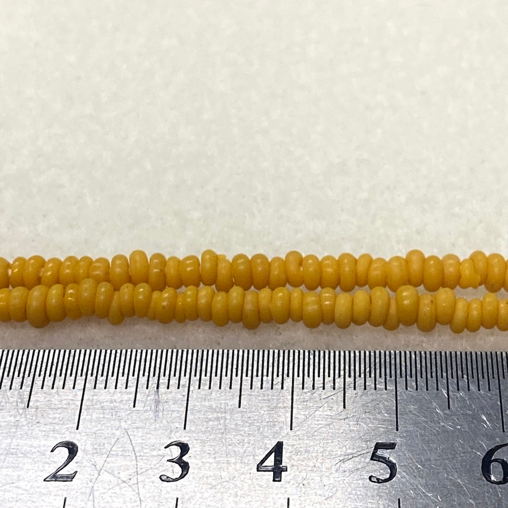 Mini Donuts - Mustard - Java Glass Lampwork Beads - (1 strand)