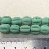 Melons - Mint Matte Opaque - Java Glass Lampwork Beads - (1 strand)
