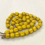 Melons - Mustard Matte Opaque - Java Glass Lampwork Beads - (1 strand)
