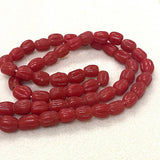 Melons - Red Opaque - Java Glass Lampwork Beads - (1 strand)