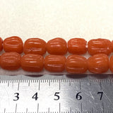 Melons - Orange Opaque - Java Glass Lampwork Beads - (1 strand)