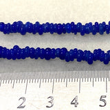 Donuts - Blue Transparent - Java Glass Lampwork Beads - (1 strand)